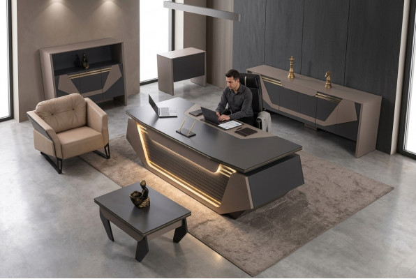 Designer Couchtisch Holz Arbechtszëmmer Neit Büro Ariichtung Dësch