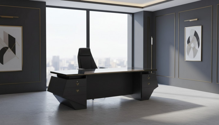 Luxus Chefschreibtisch Dësch XXL 260x100 Designer Ariichtung Modern Dëscher