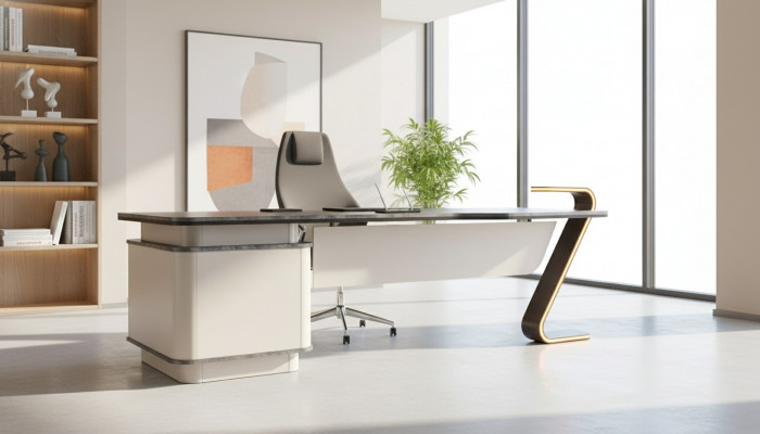 Schreifdësch LED beliicht Design Dësch Büro Ariichtung Dëscher 250cm