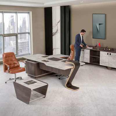 Luxus Holzcouchtisch Aarbechtszëmmer Büro Miwwelen Modern Designer Nei