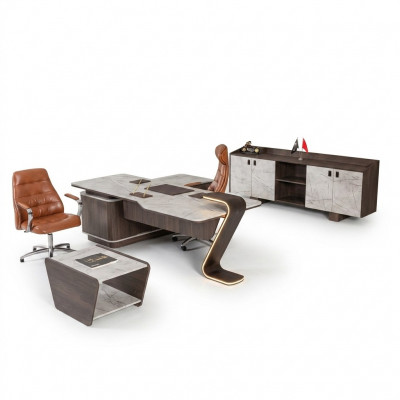 Luxus Holzcouchtisch Aarbechtszëmmer Büro Miwwelen Modern Designer Nei