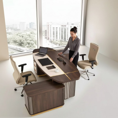 Ovale Schreifdësch Dësch 250x165 Luxus Dëscher Eckschreifdëscher Büro Miwwelen