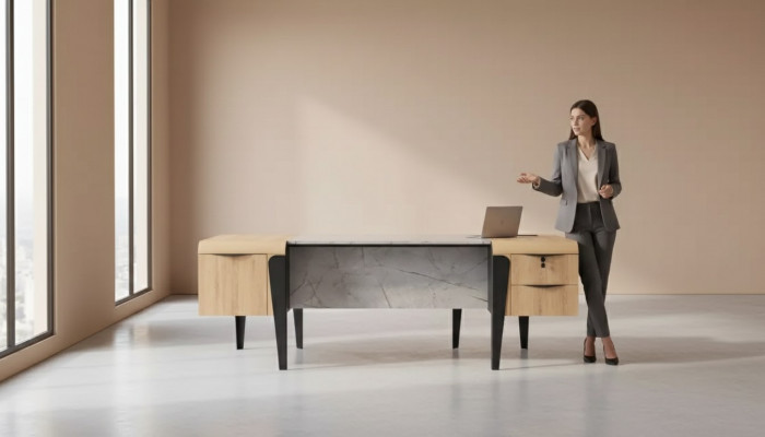 Modernen Heemschaffbueroscheffsdësch Heemschaffbuerosmëttelen Büro Luxus Dësch