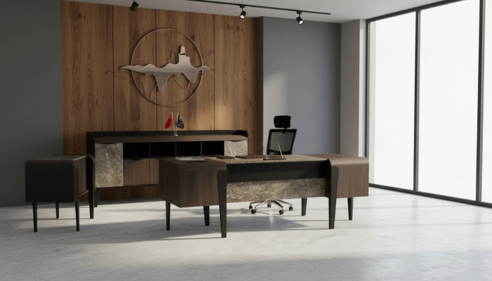 Büro Miwwelen Schreifdësch Dësch Marmer Immitatioun Dëscher Büro Ariichtung
