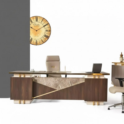 Eckschreifdësch Luxus Edelstolmiwwel Aarbechtszëmmer Büro Schreifdësch Nei