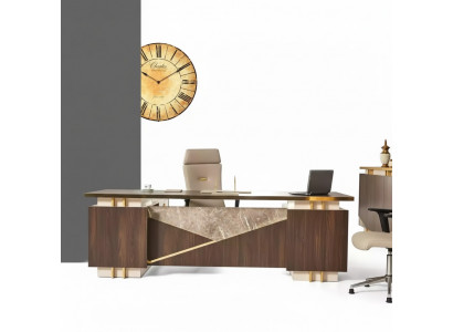 Eckschreifdësch Luxus Edelstolmiwwel Aarbechtszëmmer Büro Schreifdësch Nei