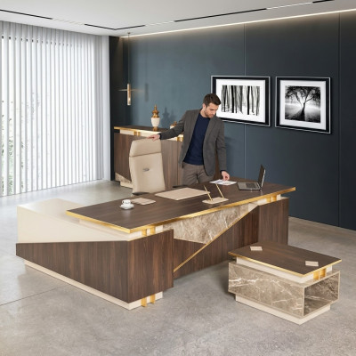 Couchtisch Aarbechtszëmmer Büro Miwwelen Holz Luxus Dësch Nei Designer Miwwelen