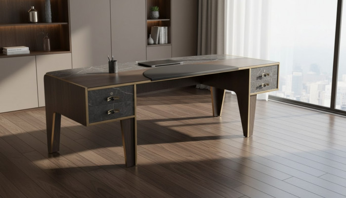 Schreifdësch mat Schief Büro Miwwelen Dësch Luxus Büro 220x95