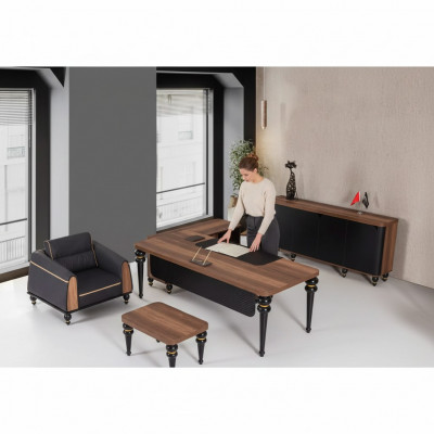 Luxus Schreifdësch Büro Set 4 Stéck. Schaf Dësch Schreifdësch Couchtisch 3 Stéck