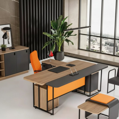 Eckschreibtisch Aarbechtsraum Büro Office Modern Designer Nei Miwwelen