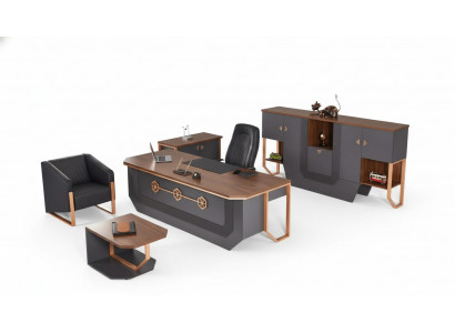 Büro Miwwel-Set Luxus Aarbechtszëmmert Miwwel Schreifdësch Schief Couchtisch