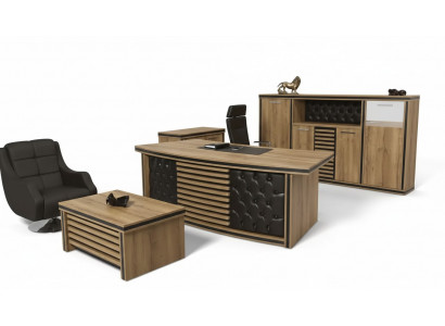 Komplett Büro-Set Schreifdësch Bëroschaf Canapé-Dësch Designer Miwwelen