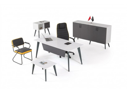 Schaffzëmmer Büroset 4 Stéck Büro Office Schreifdësch Designer Miwwel Nei