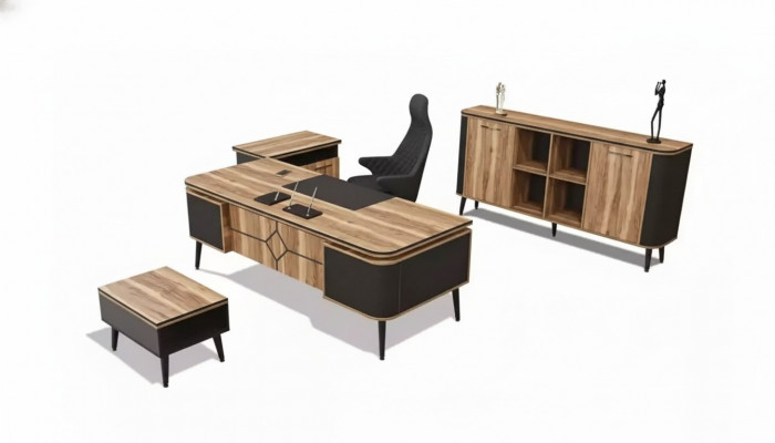 Holz Schreifdësch Aarbechtszëmmer Büro Miwwelen Designer Miwwelen 220x90 Dësch