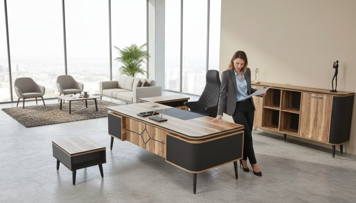 Designer Modern Couchtisch Säitentisch Aarbechtsraum Dësch Büro Ariichtung