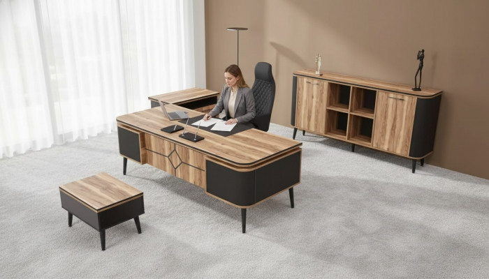 Büroschaf Braun Aarbechtszëmmer Büro Büro Miwwel Schaf Regal Designer