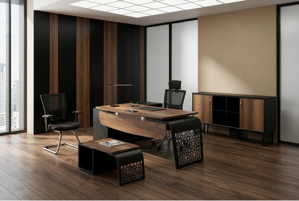 Modern Bürosmöbel-Set Aarbechtsplazgestaltung Eckbüroschaf Kommod