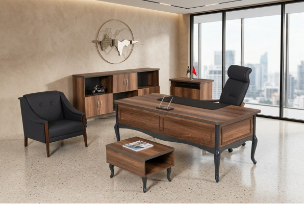 Klassesch Komplett Büro Ariichtung Schreifdësch Akteschaf Büro Ariichtung