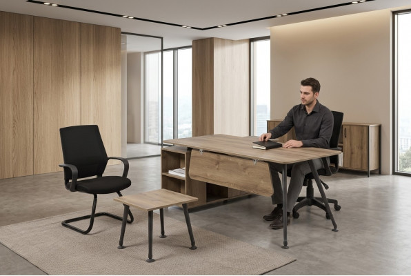Komplett Büro-Set Büroausstattung Schreifdëscher Kaffeisdësch Design