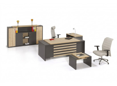 Büro Set Designer Aarbechtszëmmermiwwelen Bürosschaf Schreifdësch Luxus 3 Deeler