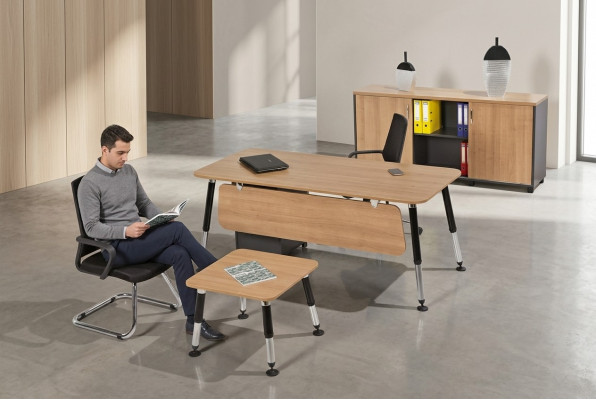 Office Garnitur Luxus Bürosmiwwelen Schreifdësch Büroschaf Komplett Set 3tlg