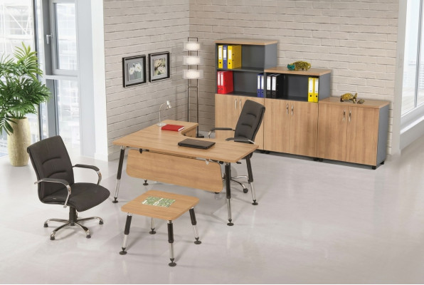 Designer Büro Miwwelen Aarbechtszëmmer Set Schreifdësch Kaffisdësch Schaf 3-deeler Set