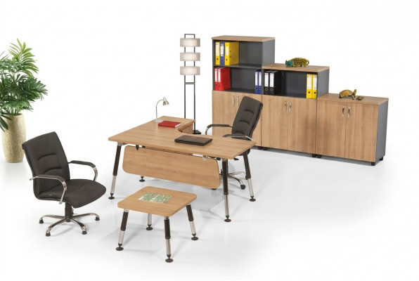 Designer Büro Miwwelen Aarbechtszëmmer Set Schreifdësch Kaffisdësch Schaf 3-deeler Set