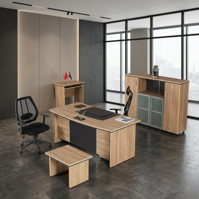 Luxus Büroausstattung Schreifdësch Regaler Säitentafel Aktebascht 4-teileregistréierschaf