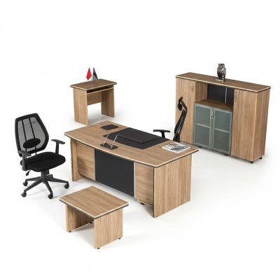 Luxus Büroausstattung Schreifdësch Regaler Säitentafel Aktebascht 4-teileregistréierschaf