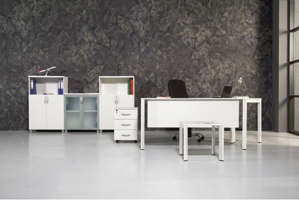 Grousst Büro-Set Büroeinrichtung Aarbechtszëmmermiwwelen Garnitur 4 Deeler Miwwelen
