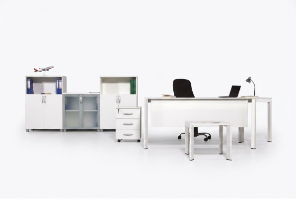 Grousst Büro-Set Büroeinrichtung Aarbechtszëmmermiwwelen Garnitur 4 Deeler Miwwelen