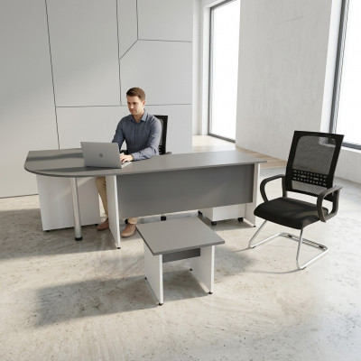 Bürosmiwwel Set Büro komplett 2 Stéck Bürosdësch Ariichtung Couch-Dësch Dësch