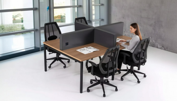 Aarbechtszëmmerschmöbel Schreifdëschgarnitur Office-Miwwelen Bürodesk Dësch Holz