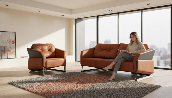 Modern Sofa-Garnitur Aarbechtszëmmermiwwelen Dräisëtzer Büro Fotel Textil