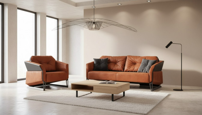 Modern Sofa-Garnitur Aarbechtszëmmermiwwelen Dräisëtzer Büro Fotel Textil