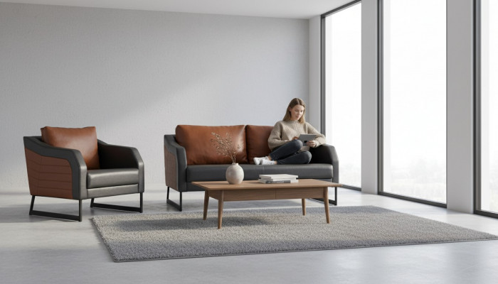 Büro Sofa Garnitur Zweesëtzer Sëtz Luxus Couch-Set Designer Sëtzgrupp
