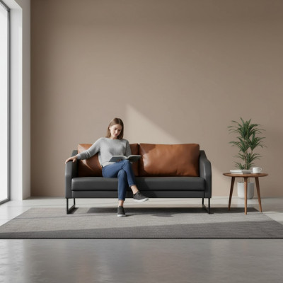 Sofa 2-Sëtzer Modern Luxus Design Aarbechtszëmmer Polstersofa Nei