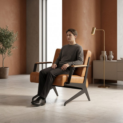 Modernt Fotell Büro Miwwelen Aarbechtszëmmer Luxus Sëtz 75x80x77 Miwwelen
