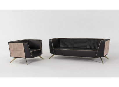 Bürosmiwwel Sofagarnitur 3+1 Drësëtzer Fauteuil Aarbechtszëmmermiwwel Ariichtung
