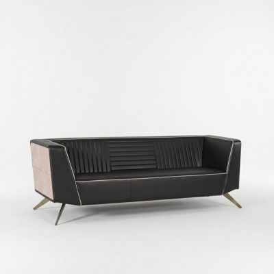Designer schwaarzt Polstersofa Stoffmiwwel Aarbechtszëimmermiwwel Büro Canapé