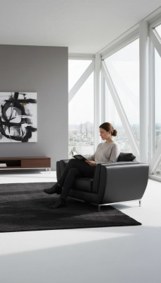 Schwaarze Still Aarbechtszëmmer Büro Miwwelen Luxus Polster Stoff Nei