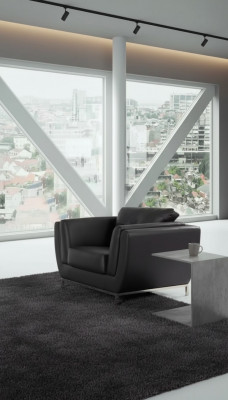 Schwaarze Still Aarbechtszëmmer Büro Miwwelen Luxus Polster Stoff Nei
