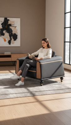 Designer Sesselen Nei Miwwelen Schwaarz Sëtz Aarbechtszëmmer Luxus Polstersessel
