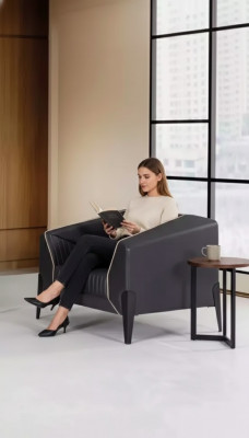 Designer Büro Sessel Textil Miwwelen Stoff Schaffzëmmer Ariichtung Polstersessel