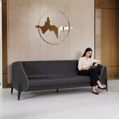 Schwaarzt Liederzofa Büro Miwwelen Wunnzëmmer Nei Couch Luxus Polsterzofen