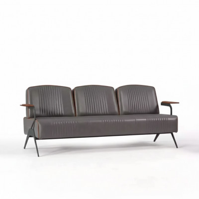 Sofa Couch Drësëtzer Aarbechtszëmmer Büro Ariichtung Polstersofa 3 Sëtzer