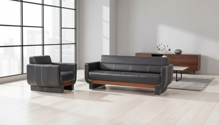 Modern Büro Miwwelen Luxus Komplett Aarbechtszëmmer Set Dräisëtzer Sessel