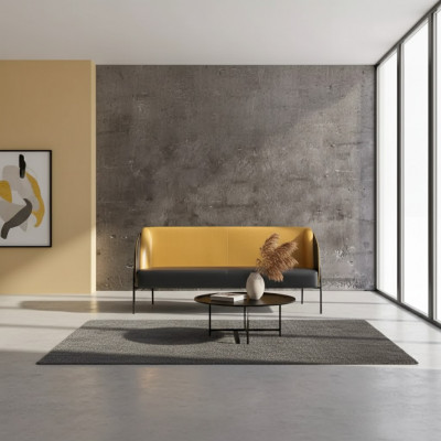 Modern Konschtlieder Sofa 3 Sëtzer Aarbechtszëmmer Stoff Polster Miwwel Design
