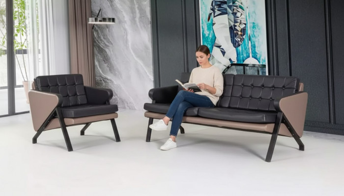 Modern Sofa Garnitur Luxus Zweesëtzer Fotell Polster Design Aarbechtsmiwwelen