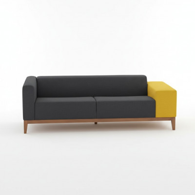 Dräi-Sëtz Sofa Couch Aarbechtszëmmer Luxus Miwwelen Textil Polstersofa